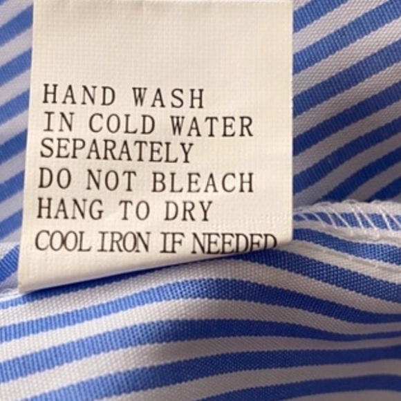 Kontrol Striped Blue & White Short Sleeve Lace Trim Off Shoulder Top L - Picture 8 of 8